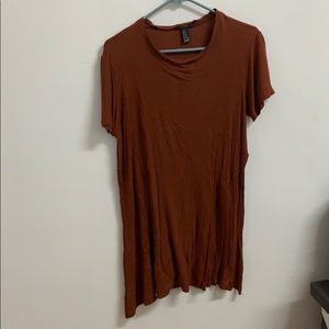 Brick orange oversized tunic with slits on sides